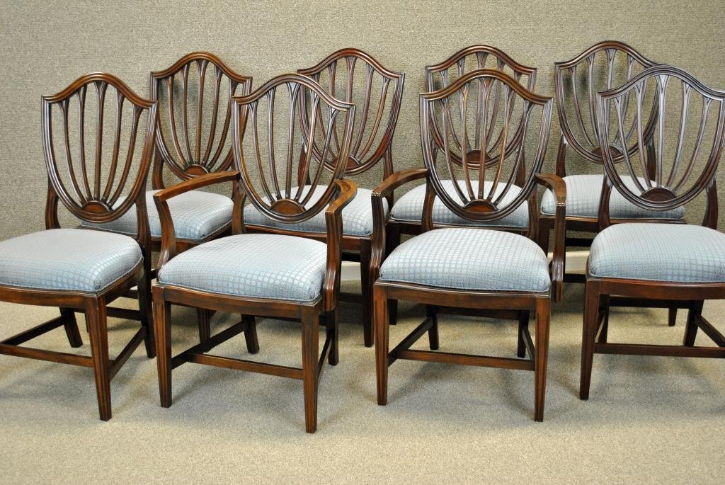 SET (8) ETHAN ALLEN MAHOGANY DINING CHAIRS