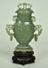 CHINESE GREEN JADE VASE AND COVER
