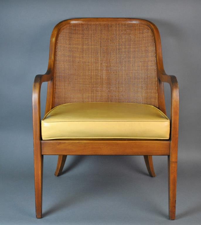 JOHN WIDDICOMB CANE BACK BERGERE: needs refurbishing / refinishing, paper label of Widdicomb Grand Rapids, 35x24x24in.