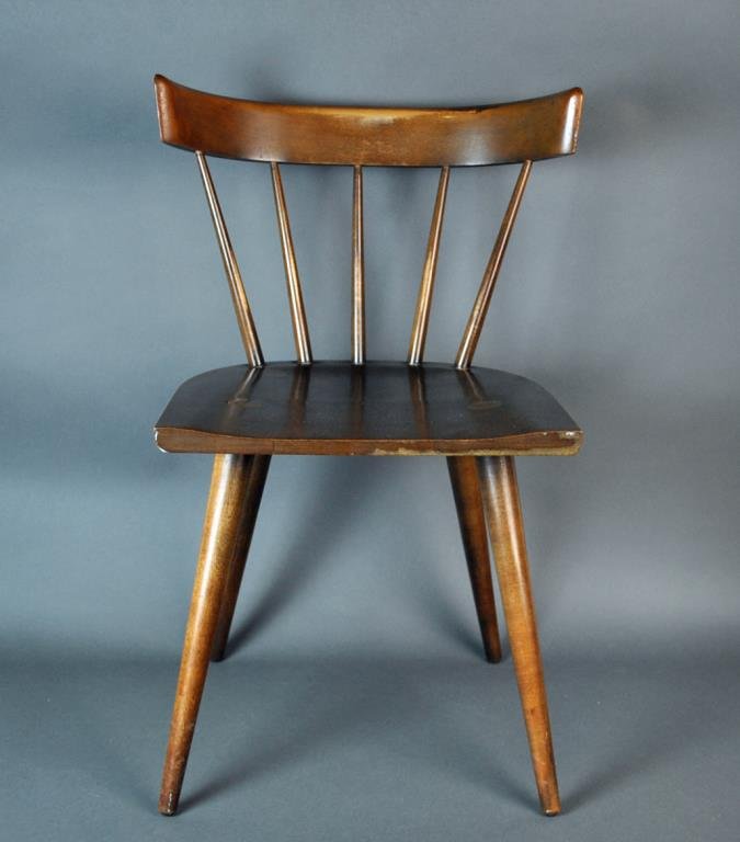 PAUL MCCOBB FOR PLANNER GROUP SIDE CHAIR: needs refurbishing / refinishing, foil label of Planner Group, designed by Paul McCobb, Winchendon Furniture, 30x20x19in.