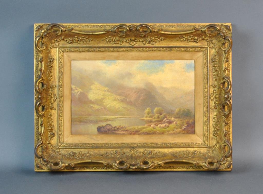 WALTER J. WATSON (British, 1879-1979): On the Glaslyn, NW', oil on canvas, signed 'Walter J. Watson' lower right, verso canvas with title and signature, 8x13in., some crackle, toning, UV clean