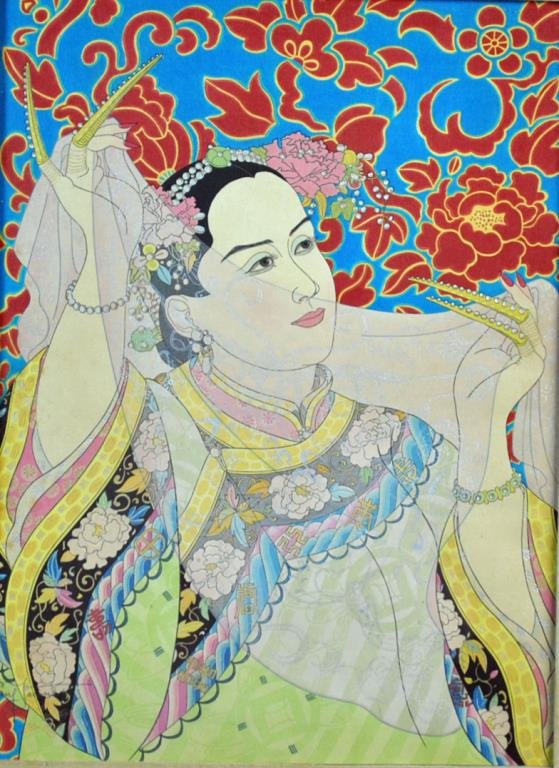PAUL JACOULET WOODBLOCK - LES PERLES: (French, 1902-1960), pencil signed lower left with stamp, 15x11in.