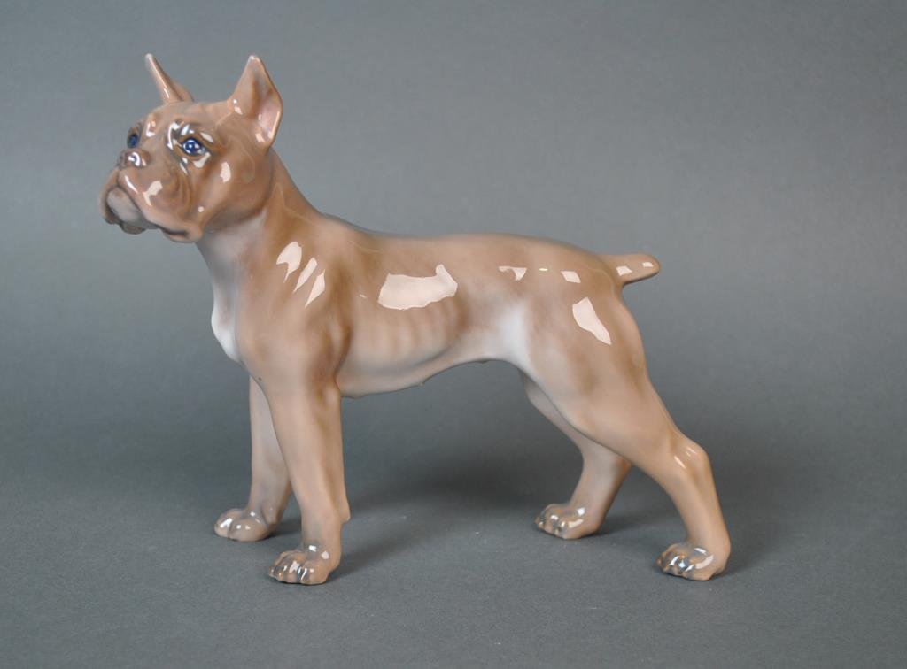 COPENHAGEN DAHL JENSEN BOXER DOG: #1170, 7x8in.
