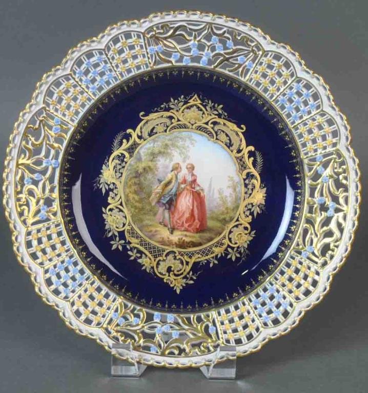(5) MEISSEN RETICULATED CABINET PLATES (1 of 9)