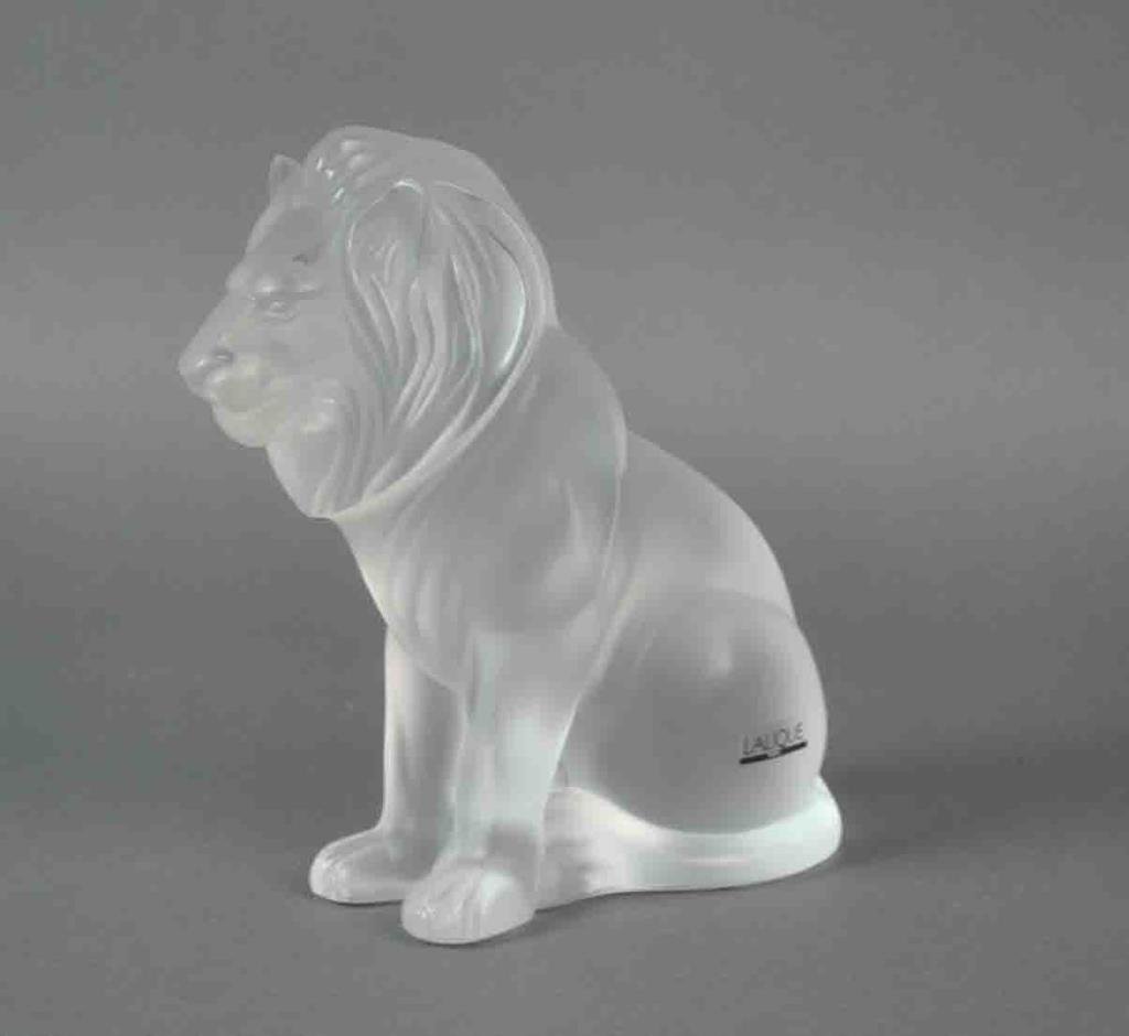LALIQUE BAMARA LION SCULPTURE (1 of 1)