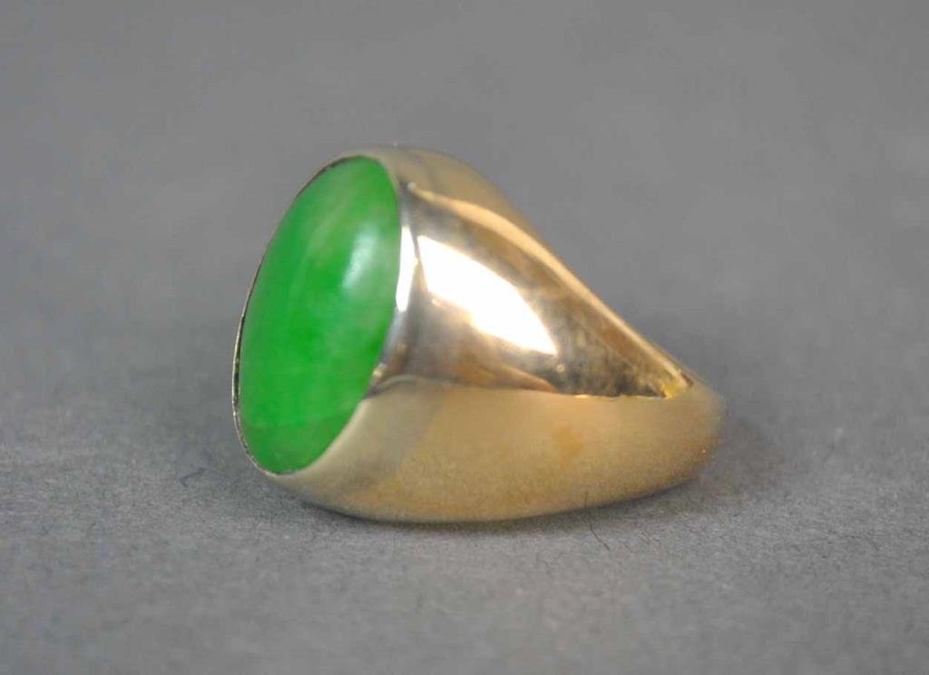 CHINESE GOLD & JADE RING (1 of 1)