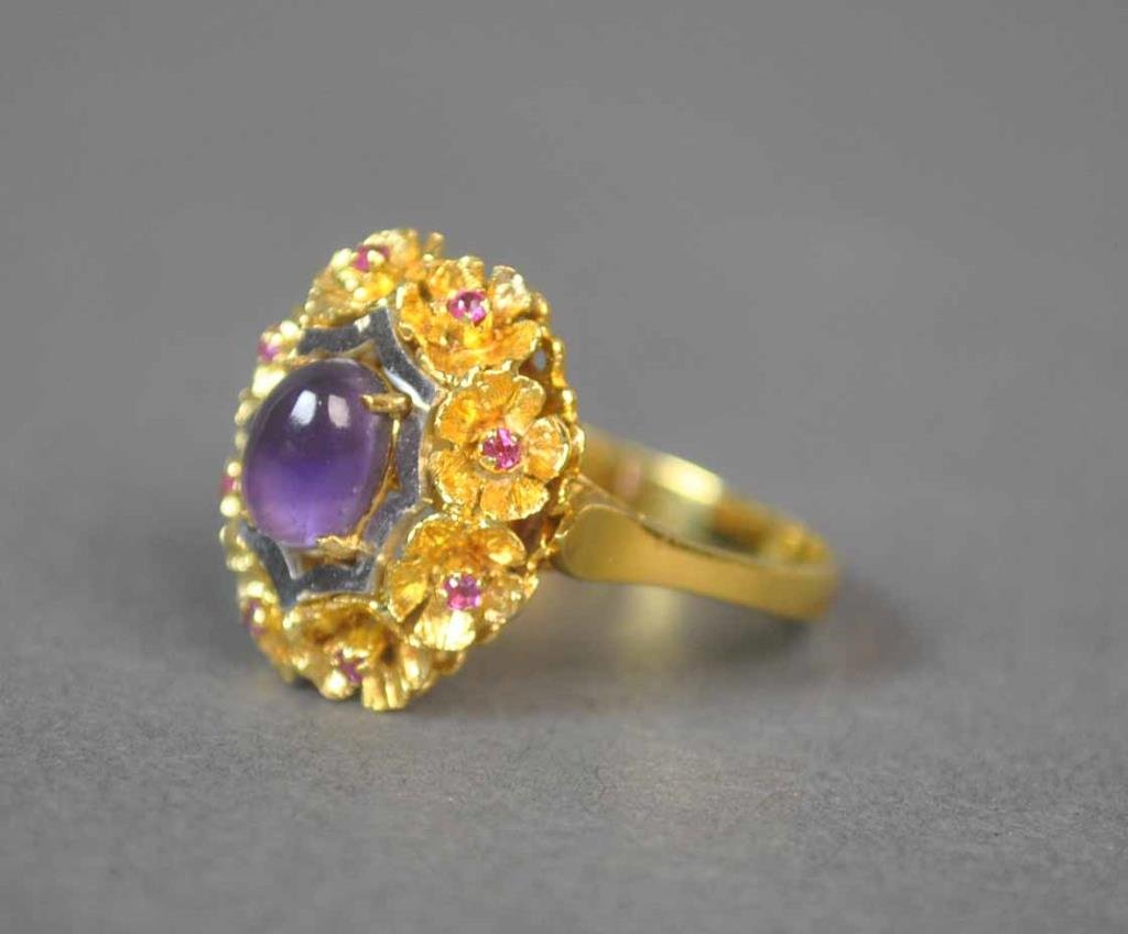 18K AMETHYST & RUBY RING (1 of 2)