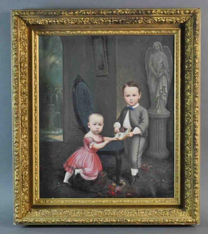 AMERICAN PORTRAIT PAINTING SIGNED E. KUNKELY (1 of 5)