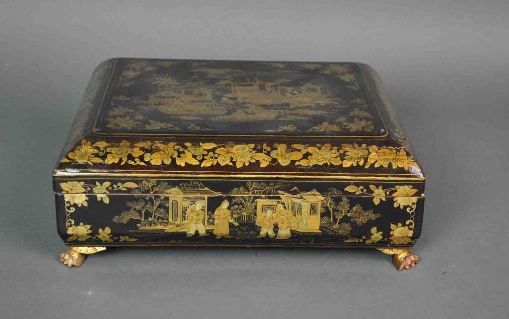 CHINESE EXPORT LACQUER GAMES BOX (1 of 9)