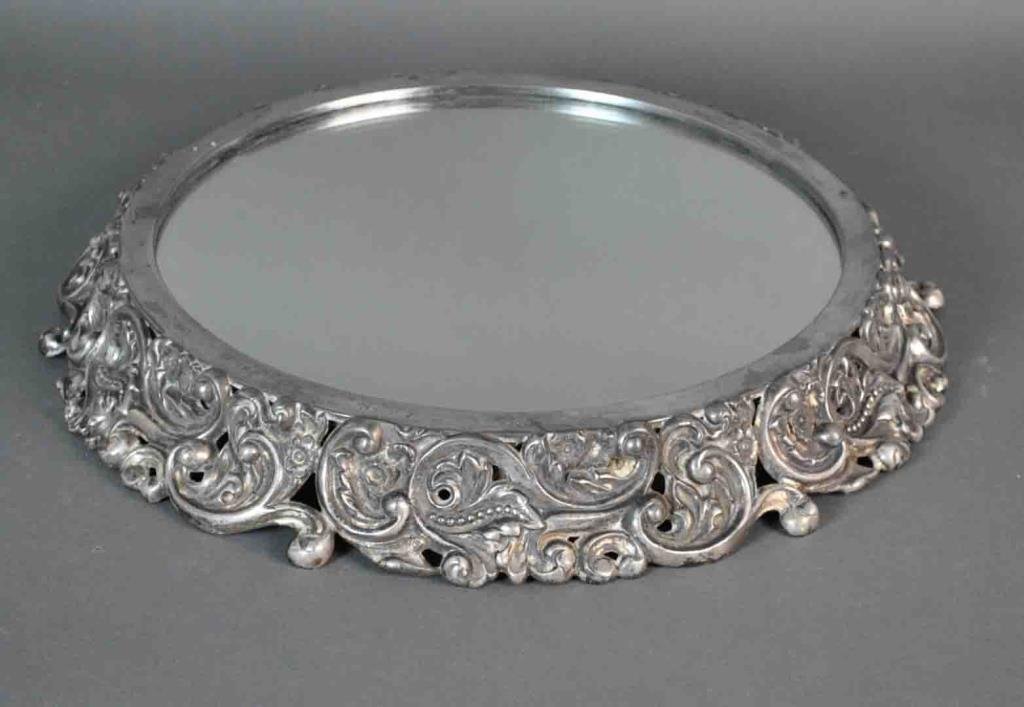 VICTORIAN SILVERPLATE MIRRORED PLATEAU (1 of 3)