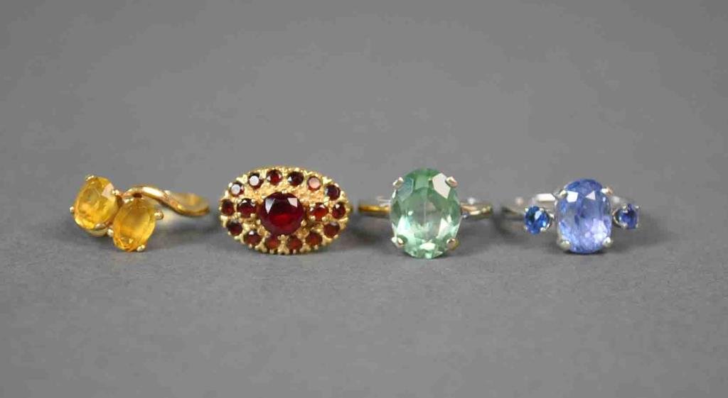 (4) GOLD LIKELY GEMSTONE RINGS (1 of 1)