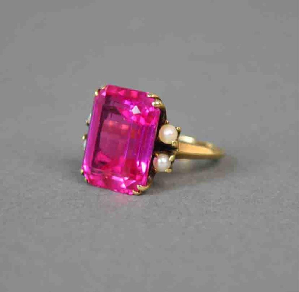 GOLD & RED STONE DINNER RING (1 of 3)