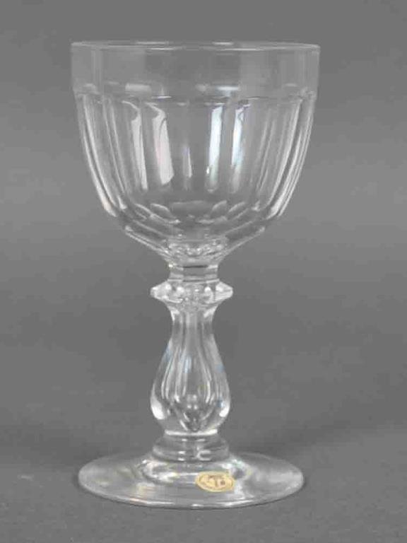 SET (22) DORFLINGER CRYSTAL COCKTAIL STEMS: cut panel decoration, shaped stem, 4.5in.