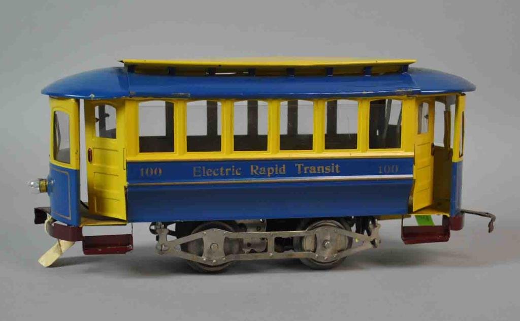 LIONEL NO. 100 ELECTRIC RAPID TRANSIT TROLLEY (1 of 8)