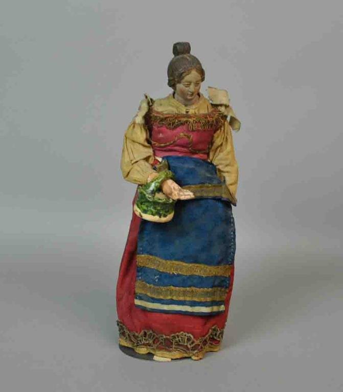 NEAPOLITAN PAINTED TERRACOTTA CRECHE FIGURE (1 of 3)