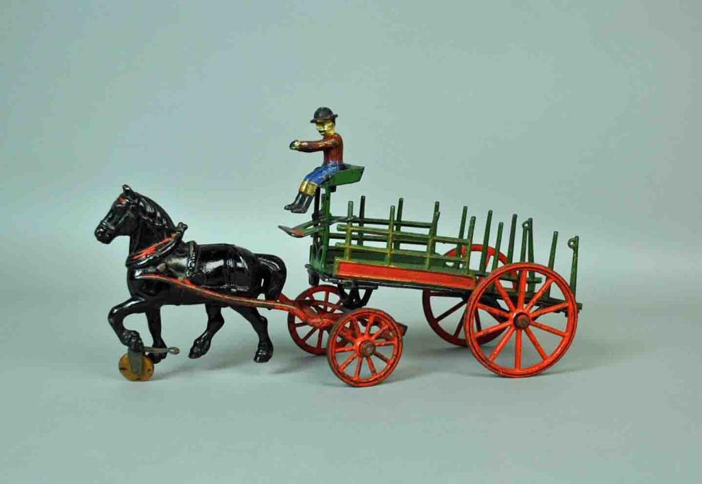 PRATT & LETCHWORTH CAST IRON ONE HORSE DRAY WAGON (1 of 2)