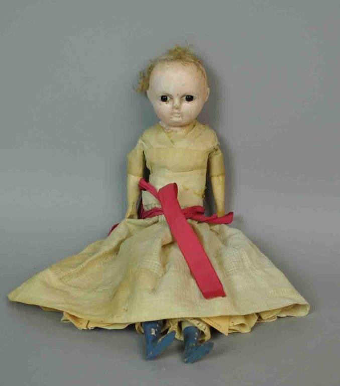 12" WAX AND WOOD DOLL (1 of 4)