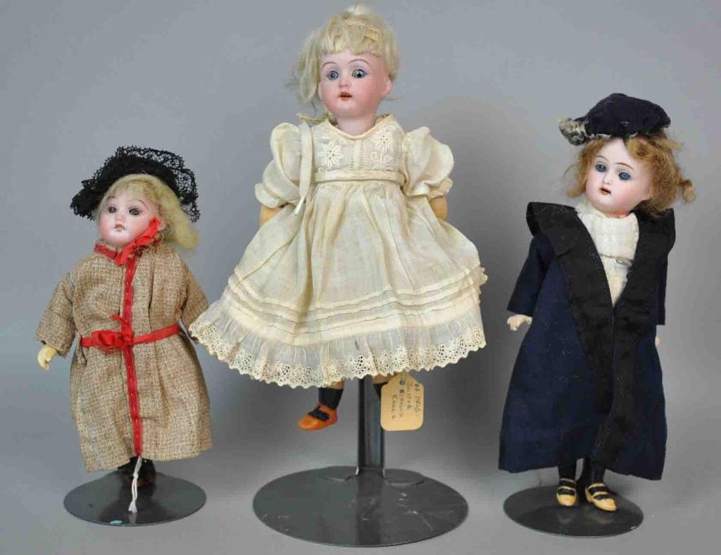 (3) BISQUE HEAD DOLL HOUSE DOLLS (1 of 2)