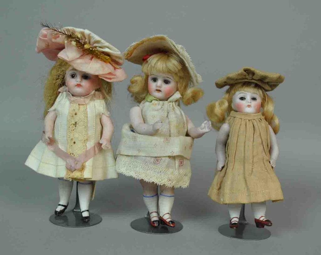 (3) ALL-BISQUE DOLL HOUSE DOLLS (1 of 3)