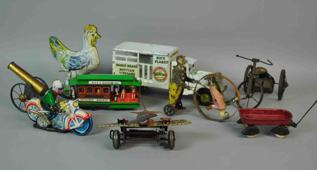 (9) PIECE VINTAGE METAL & LITHOTIN GROUP (1 of 2)