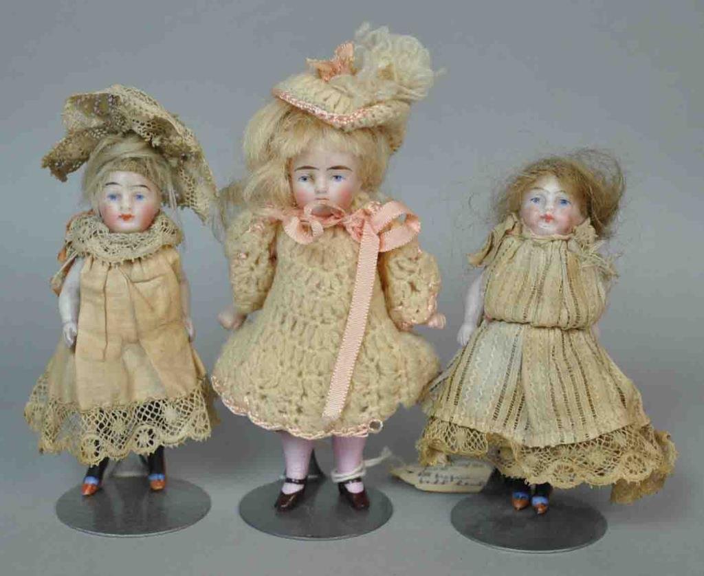 (3) ALL-BISQUE DOLL HOUSE DOLLS (1 of 1)