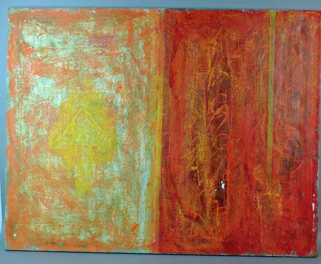 HOOI HWA LIM (Malaysian, b.1954): The Trace, the Sign and the Poem, mixed media on canvas, signed 'H.H. Lim 90' (verso), attached label of Member's Gallery, Albright-Knox Art Gallery, citing artist, title, medium, and Bennett Siegel G