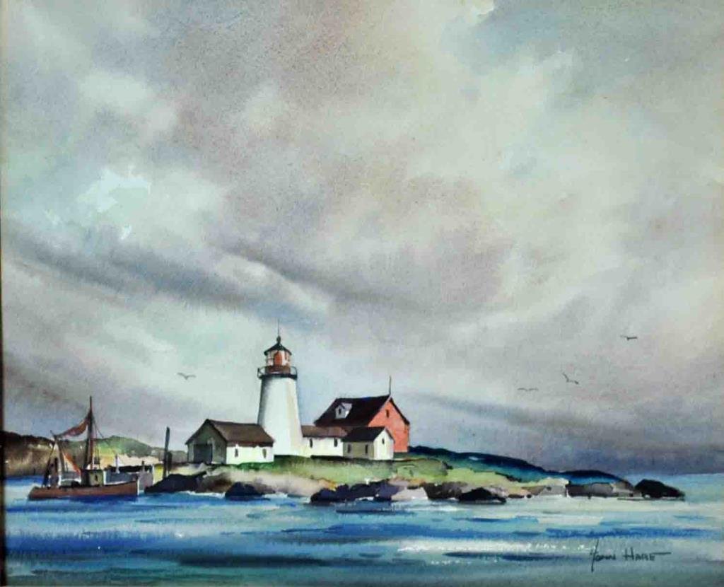 JOHN CUTHBERT HARE (American, 1908-1978): a coastal lighthouse scenic, watercolor, signed 'John Hare' (lower right), 10x12in. Provenance: purchased directly from the artist c.1950's.