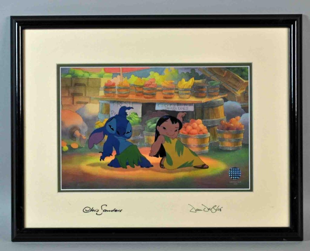 DISNEY SERICEL - VIVA LA HULA!: from limited edition of 1,500, hand-signed Chris Sanders and Dean DeBlois, certificate of authenticity verso from The Animated Animations Company LLC, 9.5x12in.
