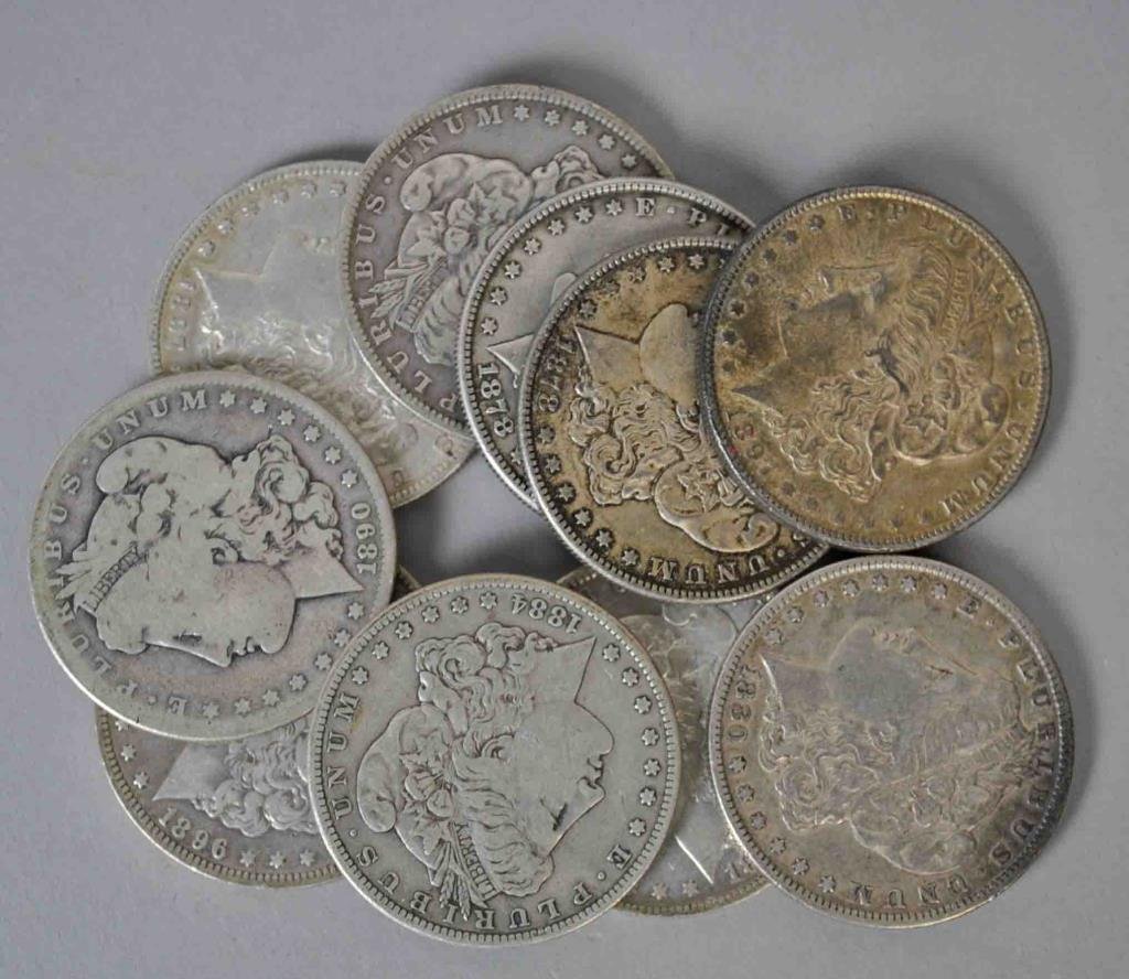 (10) BETTER DATES MORGAN US SILVER DOLLAR COINS (1 of 1)