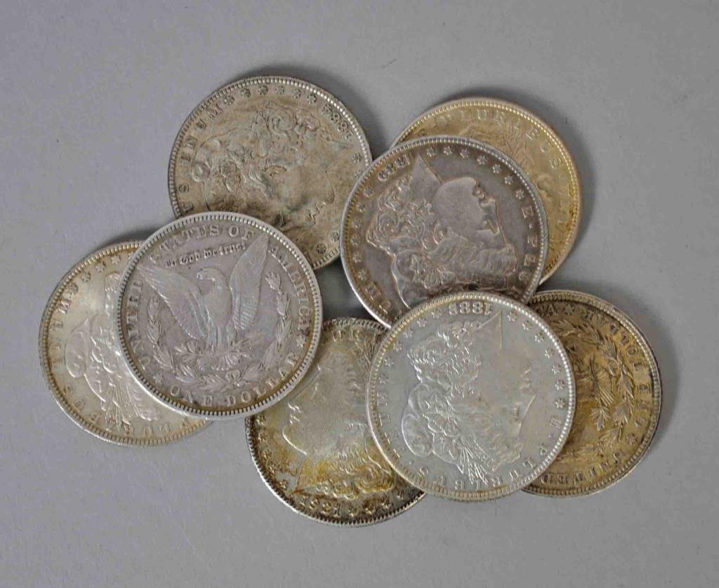 (8) MORGAN US SILVER DOLLAR COINS (1 of 1)