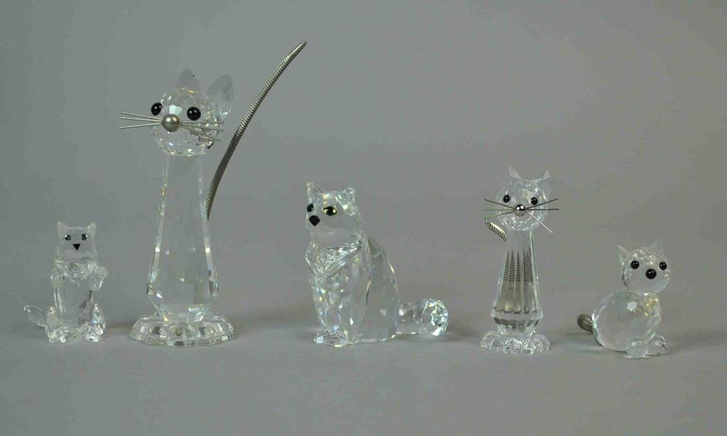 (5) SWAROVSKI FIGURINES - CATS (1 of 1)