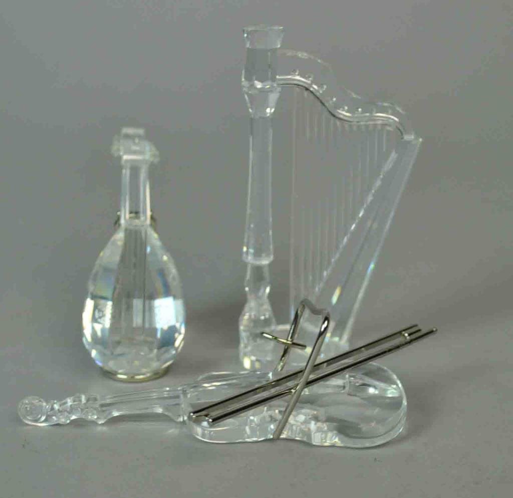 (3) SWAROVSKI FIGURINES - MUSICAL INSTRUMENTS (1 of 1)