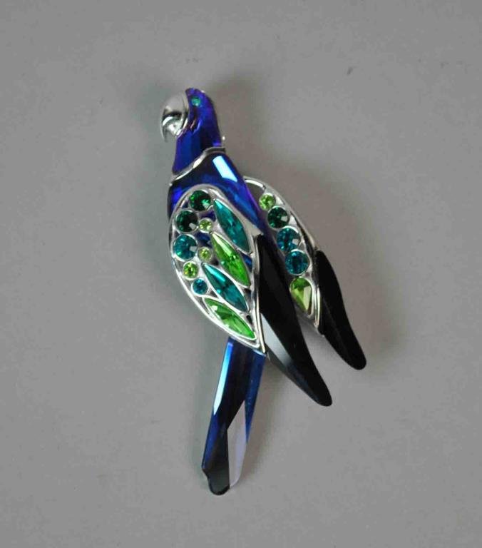 Daniel Swarovski Crystal Parrot Brooch