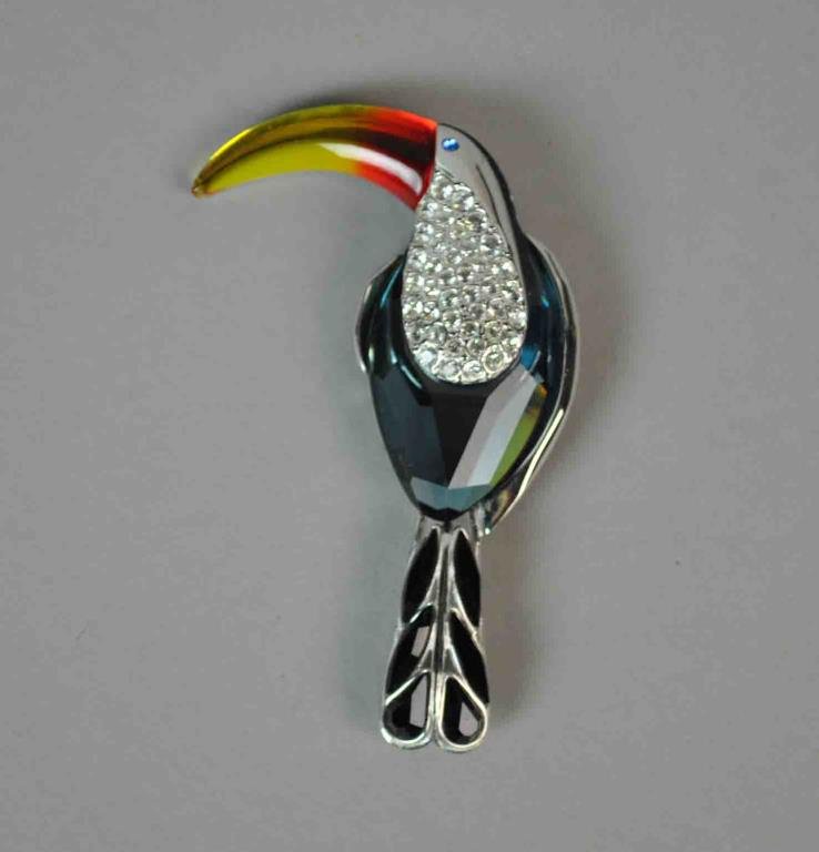 DANIEL SWAROVSKI CRYSTAL TOUCAN BROOCH (1 of 1)
