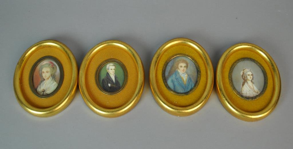 (4) HAND PAINTED PORTRAIT MINIATURES (1 of 4)