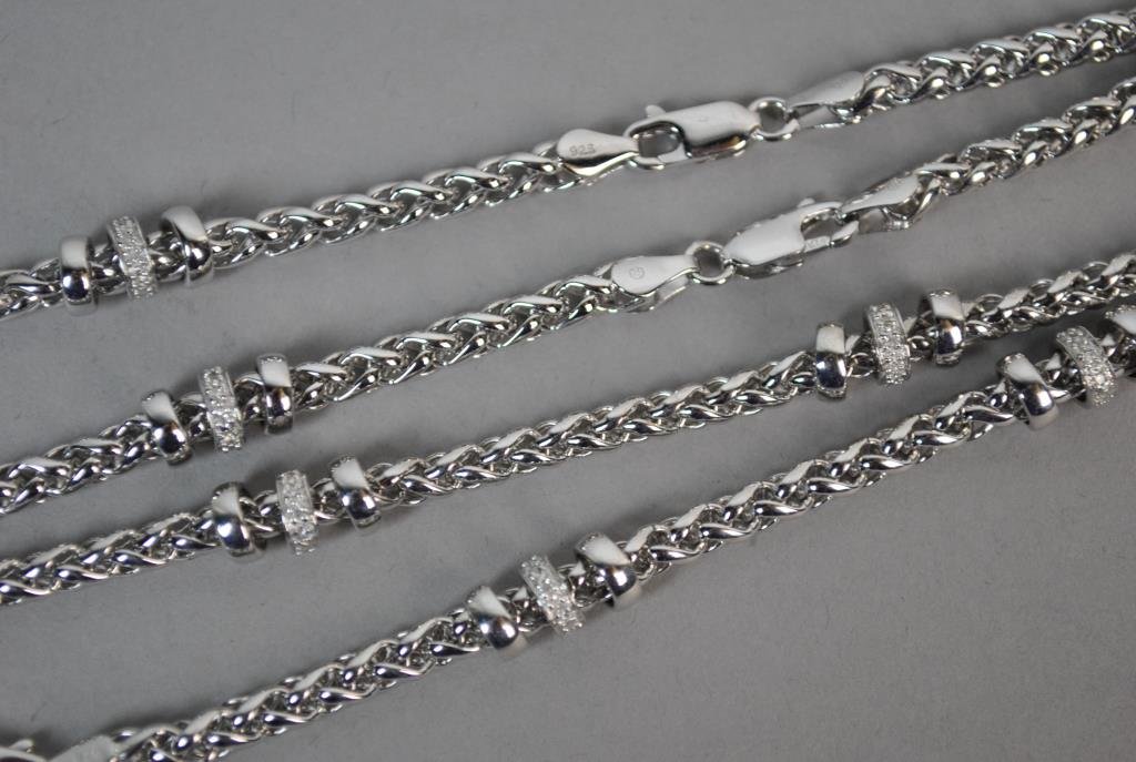 SILVER & DIAMOND FANCY LINK NECKLACE (1 of 2)