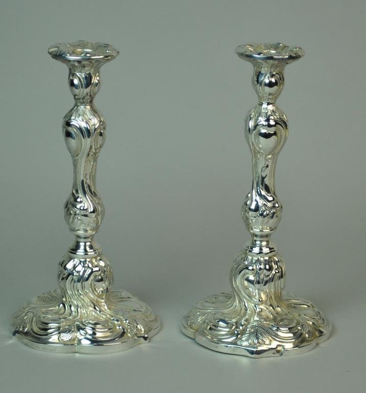 JUDAICA PAIR ISRAELI STERLING SHABBAT CANDLESTICKS (1 of 1)