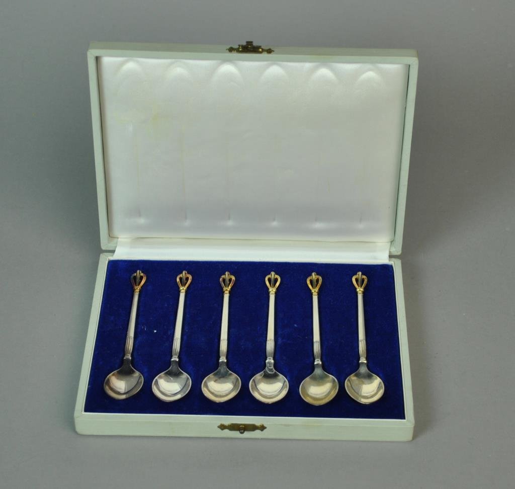 BOXED SET OF (6) STERLING DEMITASSE SPOONS (1 of 3)