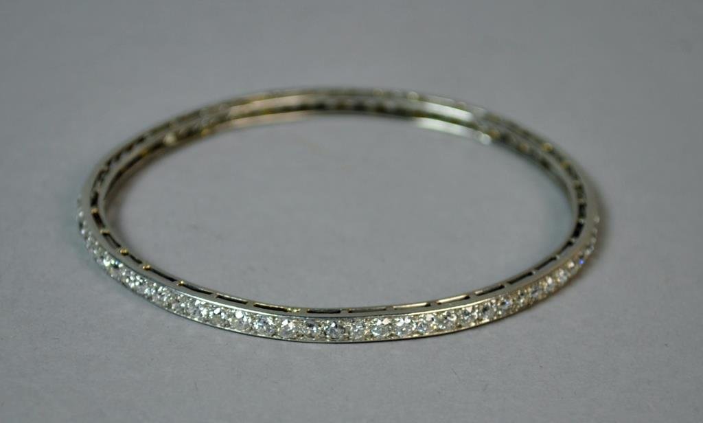 ART DECO PLATINUM & DIAMOND BANGLE, 5.76CTW (1 of 2)