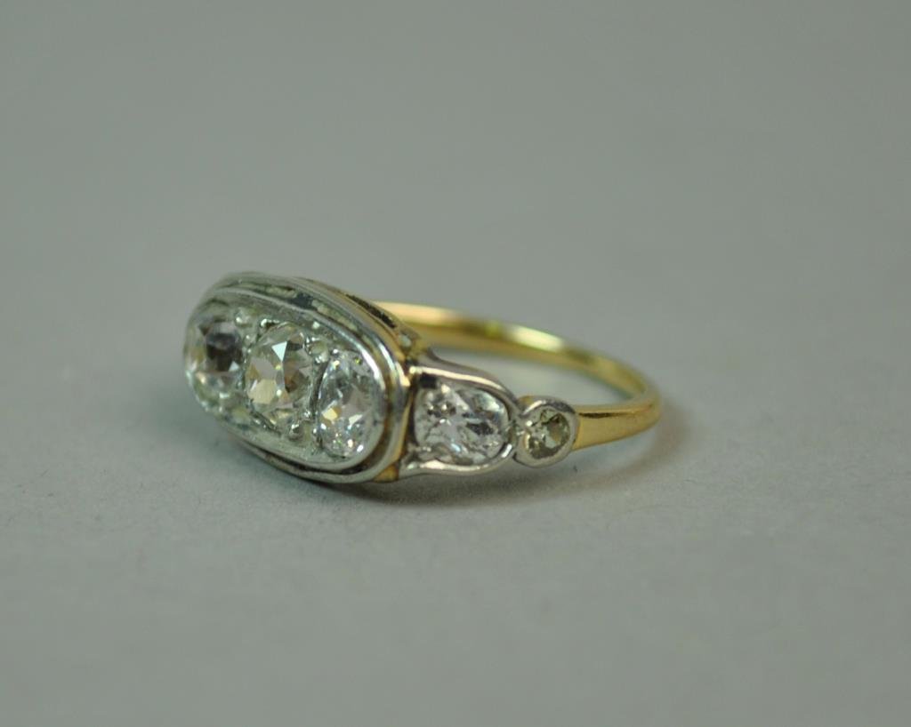 EDWARDIAN GOLD & PLATINUM DIAMOND RING, 1.20CTW (1 of 2)