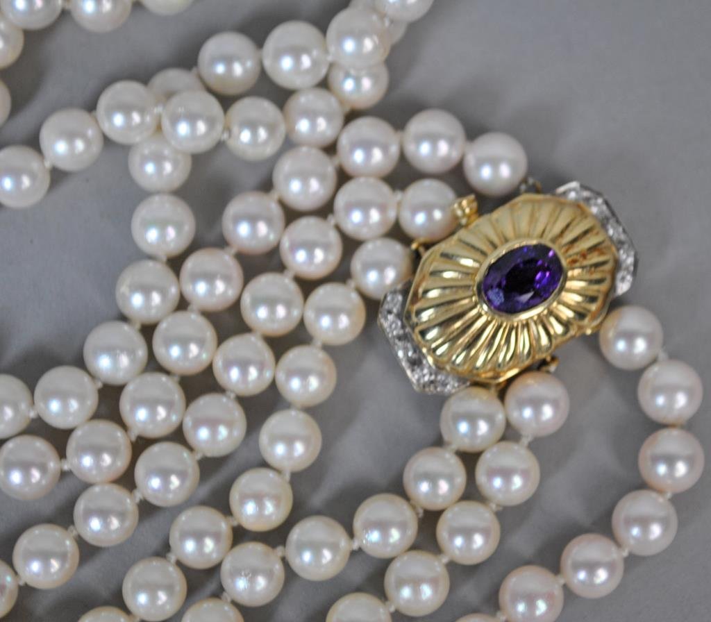 3-STRAND OPERA LENGTH CULTURED PEARL NECKLACE (1 of 3)