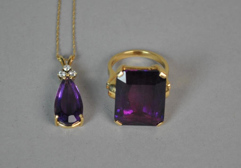 GOLD AMETHYST RING & PENDANT (1 of 2)