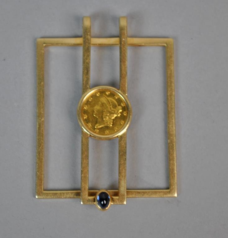 1853 LIBERTY HEAD $1 GOLD COIN MONEY CLIP (1 of 2)