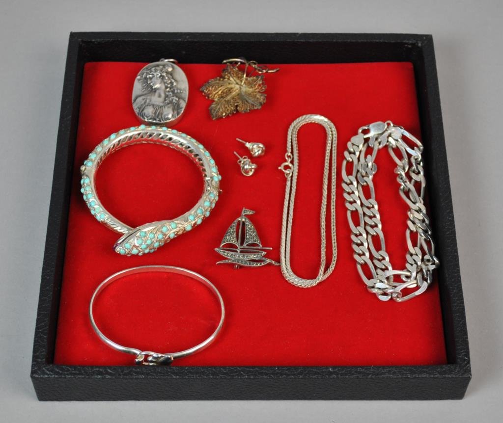 (8) PIECE SILVER JEWELRY GROUP (1 of 2)