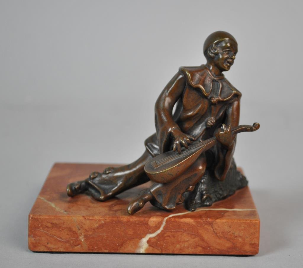 AUSTRIAN BRONZE HARLEQUIN FIGURAL GROUP (1 of 5)