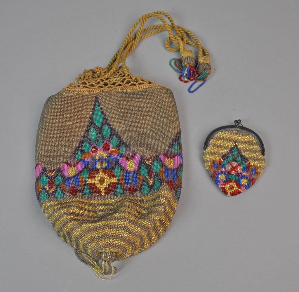 ART DECO BEADED BAG & MATCHING COIN PURSE (1 of 2)