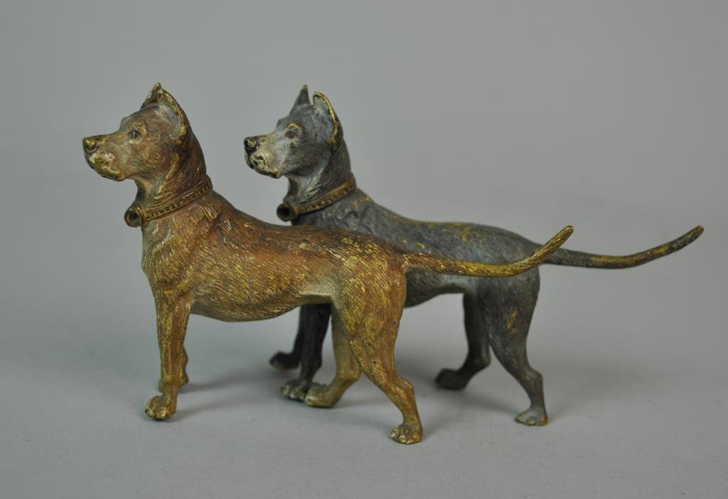 AUSTRIAN COLD PAINITED BRONZE DOG FIGURAL GROUP (1 of 4)