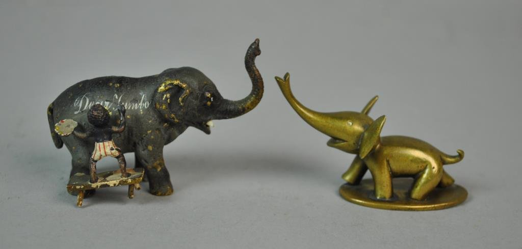 (2) BRONZE ELEPHANT FIGURES (1 of 4)