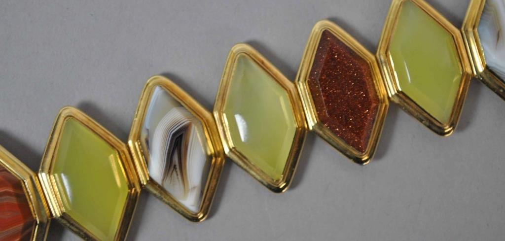 GOLD & MULTI-STONE HINGED BRACELET (1 of 3)