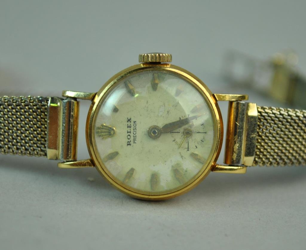 LADIES ROLEX 18K PRECISION CASE WATCH (1 of 2)
